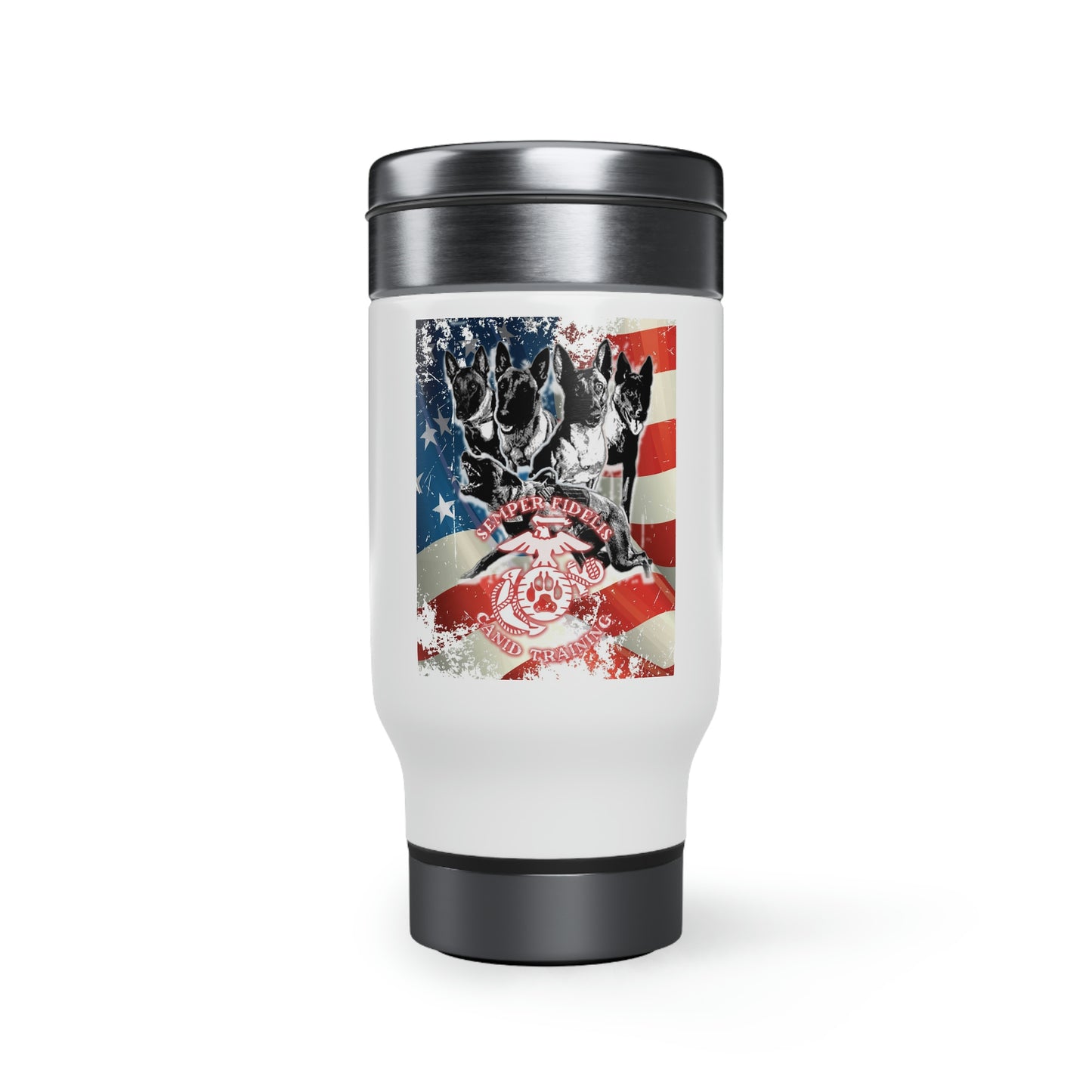 Stainless Steel Travel Mug with Handle, 14oz